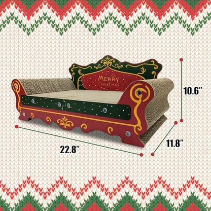 Luxury Cardboard Cat Scratcher Sofa Bed, Couch Shaped Scratching Board - Image 2