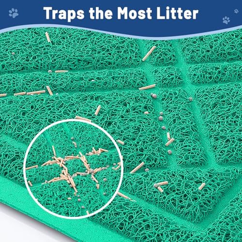 Smiry Cat Litter Box Mat 36x24, Non-Slip Water Resistant Litter Trapping Mat - Image 2