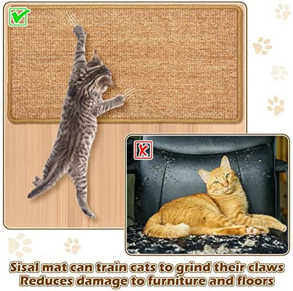 Riakrum 2 Pack Large Cat Scratch Pad Sisal Mat 32 x 16 Inches - Image 5