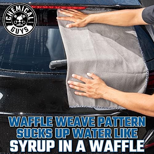 Chemical Guys Waffle Weave Gray Matter Microfiber Drying Towel - Image 4