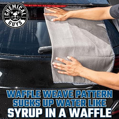 Chemical Guys Waffle Weave Gray Matter Microfiber Drying Towel - Image 4
