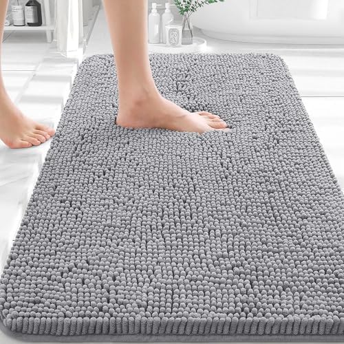 OLANLY Bathroom Rugs 32x20, Extra Soft Absorbent Chenille Bath Rugs by OLANLY