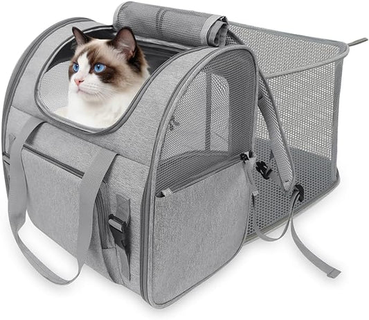 XIAPIA Cat Backpack Carrier, 16.5" Extra Wide Expandable Large Pet Carrier by XIAPIA