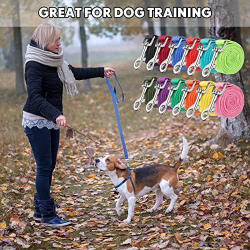 Hillban 24 Pack Nylon Dog Training Leash Bulk 5 ft, Bright Colors - Image 7