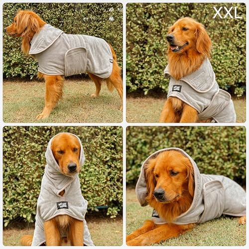 Tuff Pupper Fast Drying Dog Bath Robe | 800 GSM Plush Dog Towel - Image 3