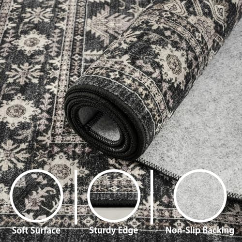 Grey Hallway Runner Rug 2x8 for Kitchen Bathroom - Image 4