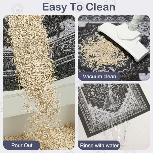 Glittme Cat Litter Mat 33"x22" Non-Slip Washable Trapping Mat - Image 3