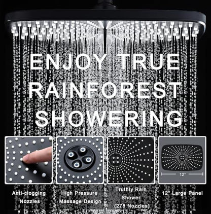 Rain Shower Head with Handheld Showerhead - Image 3