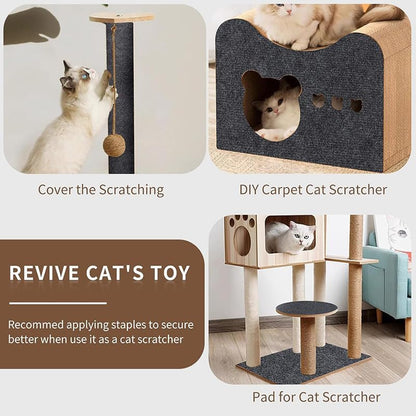Cat Scratch Furniture Protector Mat DIY Cat Scratch Pad Self-Adhesive, Pet - Image 2