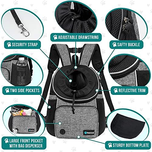 PetAmi Dog Front Carrier Backpack, Adjustable Pet Cat Chest Ventilated Dog - Image 4