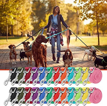 Hillban 24 Pack Nylon Dog Training Leash Bulk 5 ft, Bright Colors - Image 6