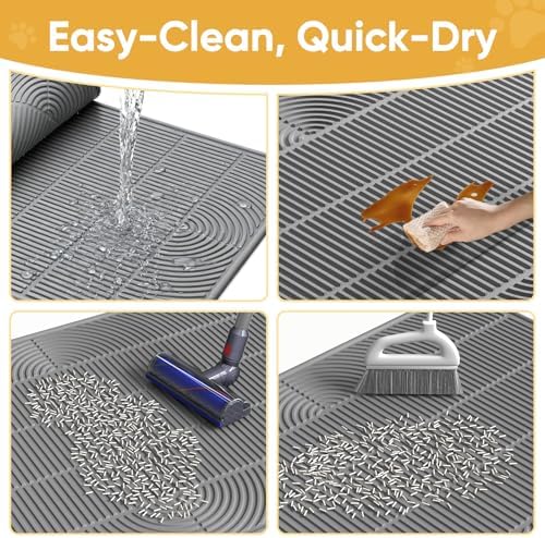 TRZZ XXL Cat Litter Mat, Large Silicone Waterproof Mat - Image 6