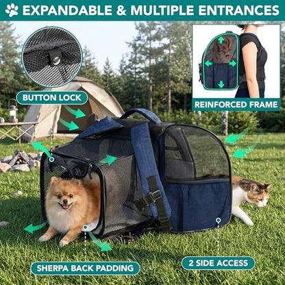 PetAmi Expandable Dog Cat Backpack Carrier, Airline Approved - Image 3