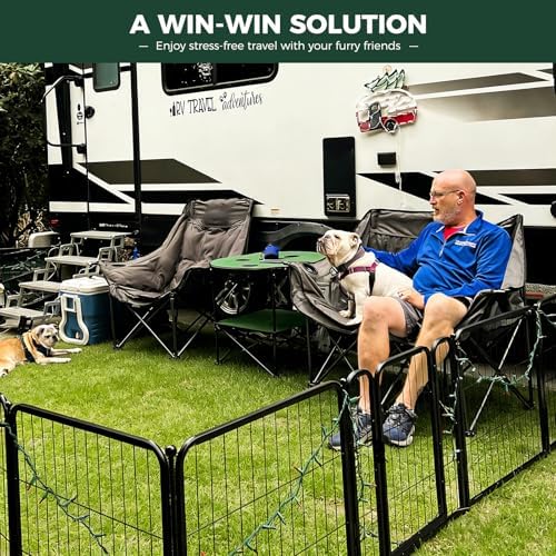 FXW Rollick Dog Playpen with RV Step Grid, 16 Panels - Image 2