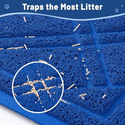 Smiry Cat Litter Box Mat 47x32, Non-Slip Water Resistant Litter Trapping Mat - Image 2