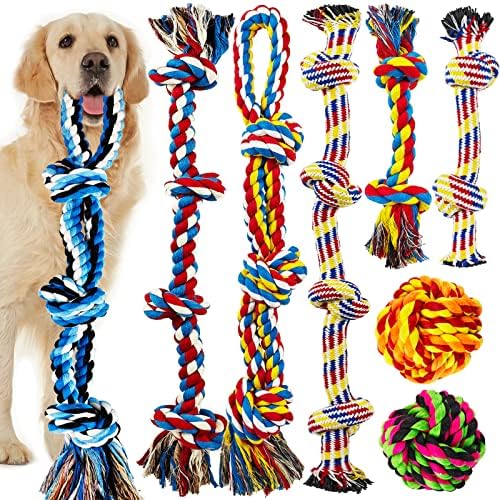 Large Dog Chew Toys for Aggressive Chewers, Indestructible Dog Rope Toys by LosFong