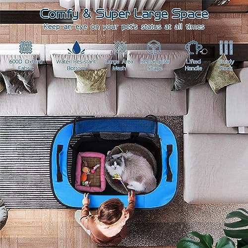 ROMANTIC BEAR Dog Playpen, Foldable Pet Puppy Cat Playpen - Image 5