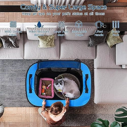 ROMANTIC BEAR Dog Playpen, Foldable Pet Puppy Cat Playpen - Image 5