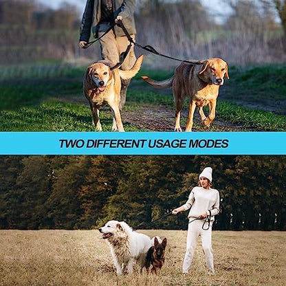 PetBonus Double Dog Leash, No Tangle Dual Leash, Reflective Walking Training - Image 3