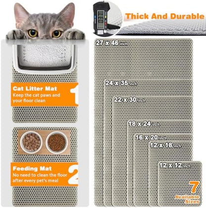 Cat Litter Mat 16"x20", Double Layer EVA litterbox Mat - Image 2