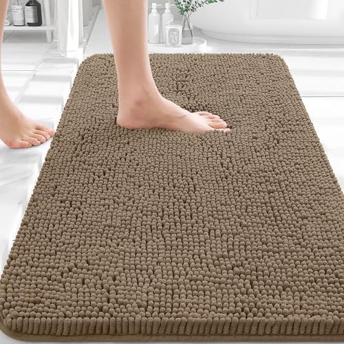 OLANLY Bathroom Rugs 32x20, Extra Soft Absorbent Chenille Bath Rugs by OLANLY