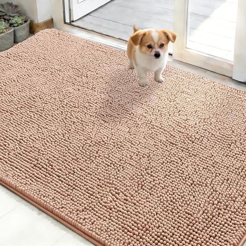 OLANLY Dog Door Mat for Muddy Paws 50x30, Super Absorbent Chenille Mud Mat by OLANLY