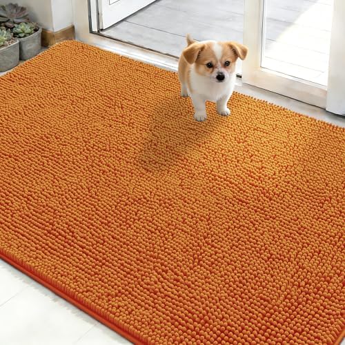OLANLY Dog Door Mat for Muddy Paws 50x30, Super Absorbent Chenille Mud Mat by OLANLY