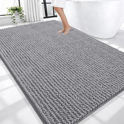 OLANLY Thick Chenille Large Bathroom Rugs 70x46, Absorbent Bath Mat by OLANLY