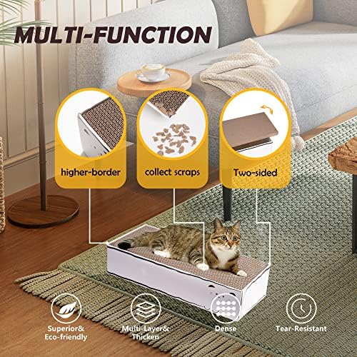 Smartbean Cat Scratcher, 17.3"L x 7.9"W x 4.7"H, Reversible Design - Image 2