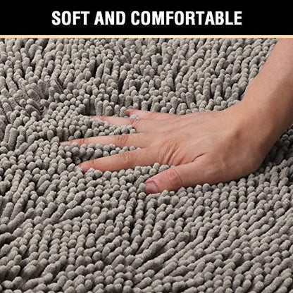 H.VERSAILTEX Microfiber Bath Rugs Chenille Floor Mat Ultra Soft Washable - Image 4