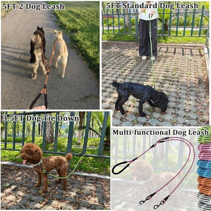 WYuZe 5 FT Double Dog Leash Detachable Rope Dual Leash - Image 7