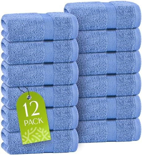 Wealuxe Light Blue Washcloths by WhiteClassic