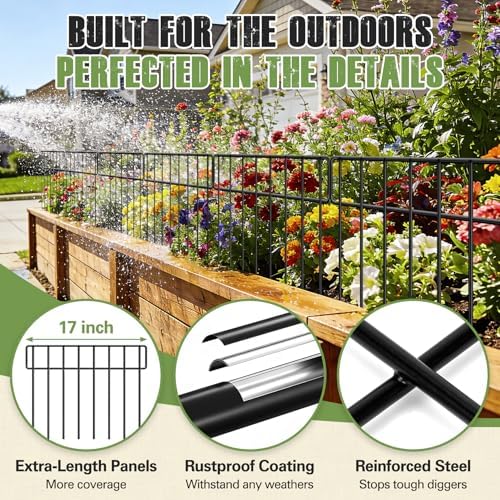 HIHADUUM 42.5FT Garden Fence Animal Barrier - Image 4