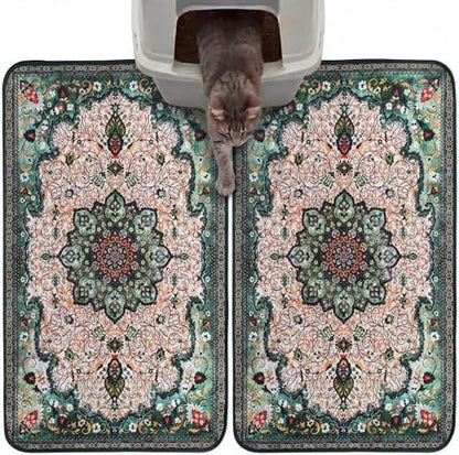 Hompet Cat Litter Mat 2 Pack, 18x28 Machine Washable Trapping Mats by Hompet