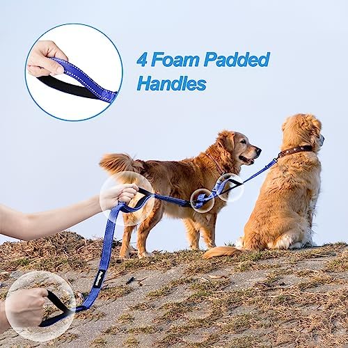 PetBonus Double Dog Leash, No Tangle Dual Leash, Reflective Walking Training - Image 3