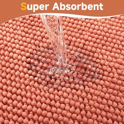 Ophanie Orange Bathroom Rugs 24x17, Soft Chenille Bath Mat, Non Slip Absorbent - Image 5