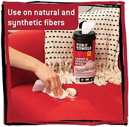 Tub O' Towels Carpet & Upholstery Cleaning Wipes 2 Pack – 7 x 8 Pre-Moistened - Image 3