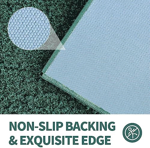 CozeCube 32"x20" Hunter Green Non Slip Microfiber Bathroom Rug Washable - Image 5