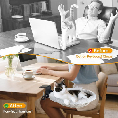 Cat Bed for Desk |2 Machine-Washable Covers |Foldable Cat Bed Desk Mount - Image 7