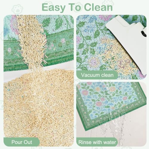 Glittme Cat Litter Mat 24"x15" Non-Slip Washable Trapping Mat - Image 3