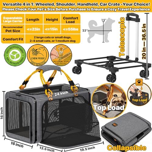 PAWZIDEA Expandable Large Pet Carrier - Image 2