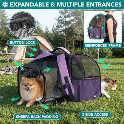 PetAmi Expandable Dog Cat Backpack Carrier, Airline Approved - Image 3