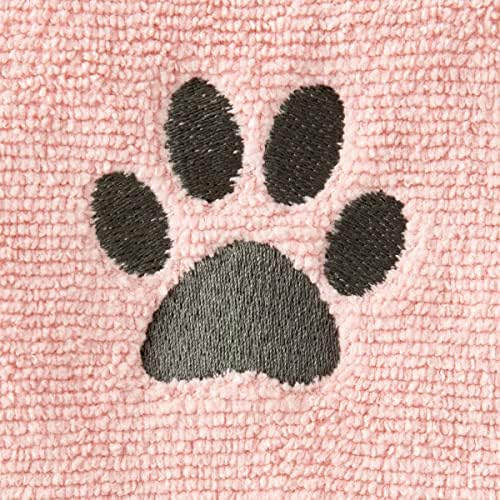 Ritz Embroidered Microfiber Pet Towel, Paw Blush Pink, 2 Towel Set - Image 3