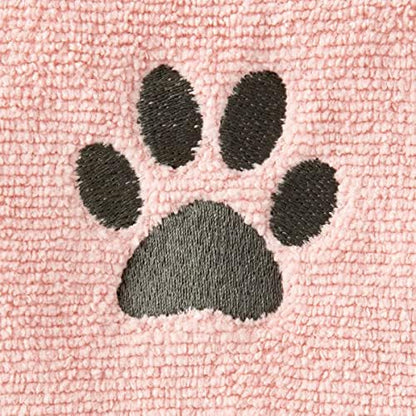 Ritz Embroidered Microfiber Pet Towel, Paw Blush Pink, 2 Towel Set - Image 3