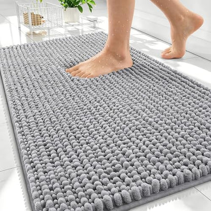OLANLY Thick Chenille Bathroom Rugs 34x21, Soft Absorbent Bath Mat by OLANLY