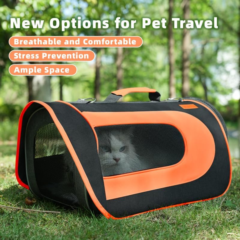 YUNIQUE Cat Carrier Soft for Pets Up to 15 Lbs, Airline Approved Collapsible - Image 5