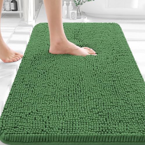 OLANLY Small Bathroom Rugs 30x18, Extra Soft Absorbent Chenille Bath Rugs by OLANLY